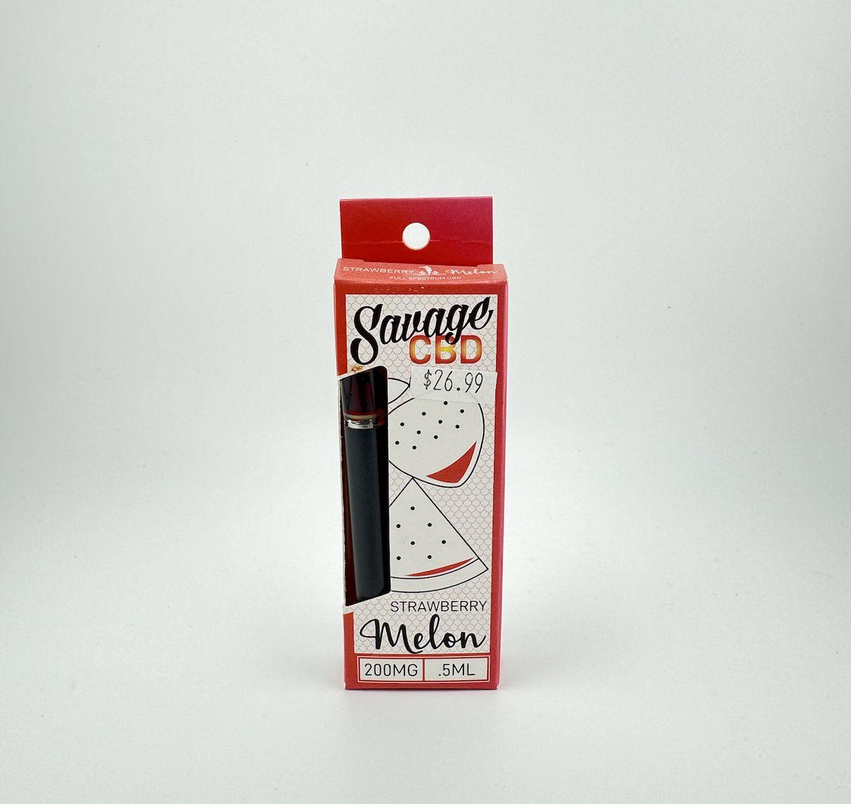 Savage CBD 200mg Disposable Vape Pen, Flavor: Strawberry Melon