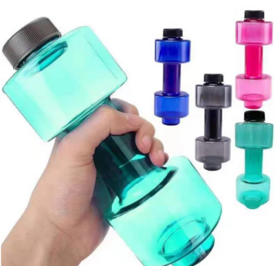 4 Colors Sports Water Bottles 550ml Leakproof Portable Unbreakable My Sports Plastic Bottle Shaker BPA Fitness Dumbbell Unisex