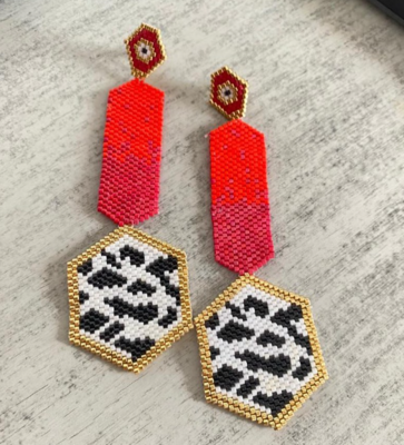 Aretes largos multicolor