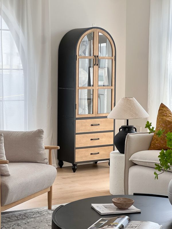 خزانة خشب و حديد | steel and wood cabinet