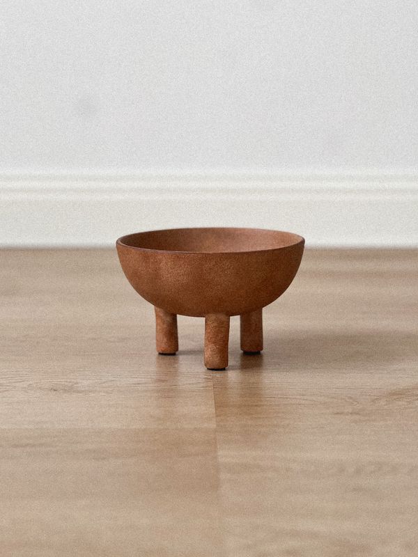 orange ceramic bowl