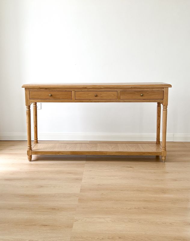oak wood console table