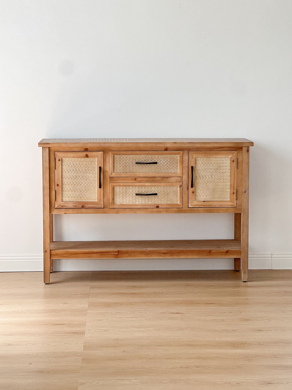 pine wood console table