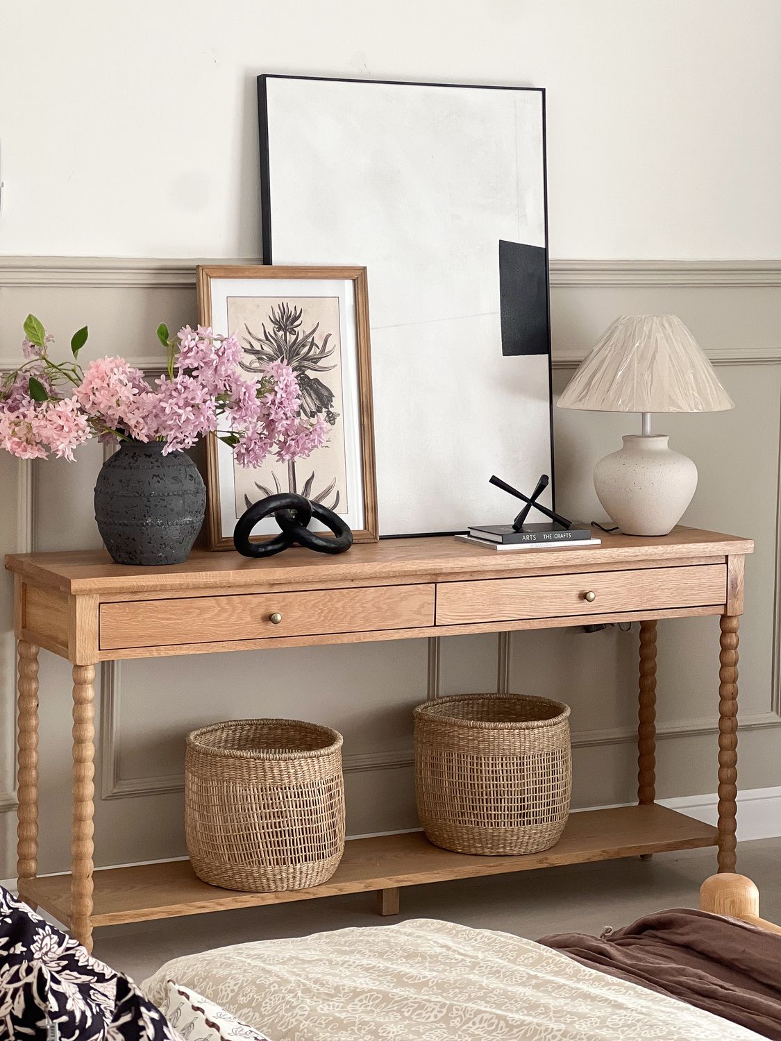 oak wood console
