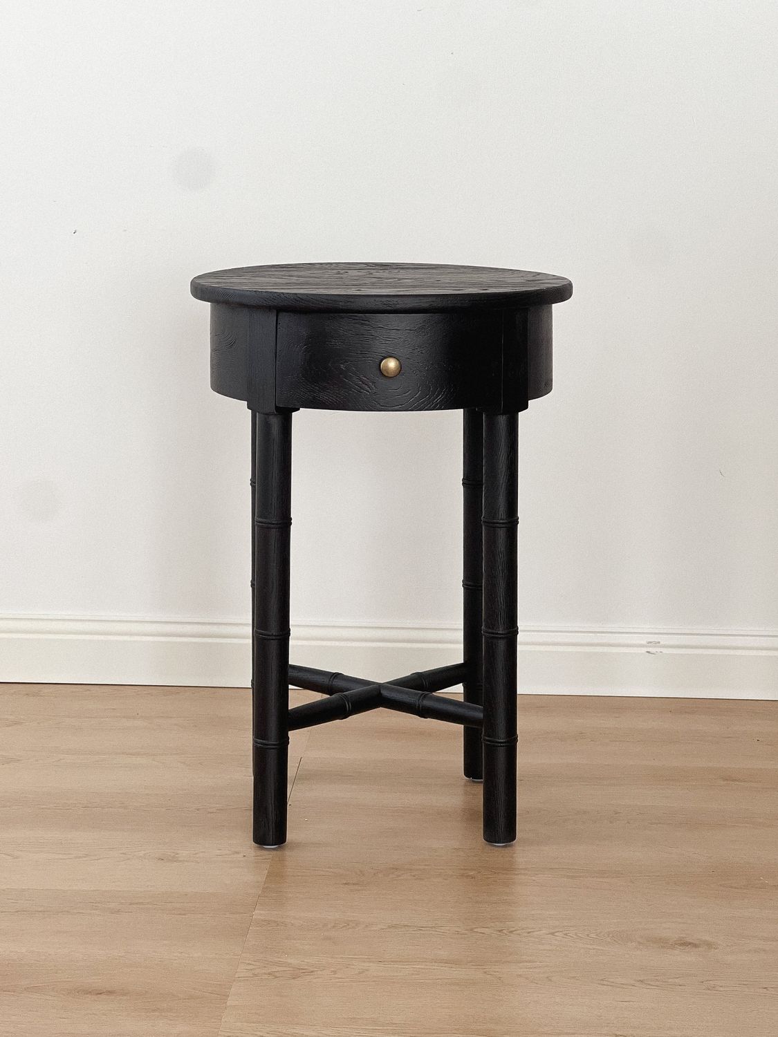 solid oak wood round  side table