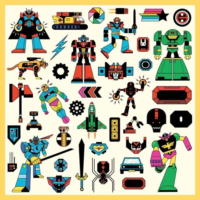 Autocollants Métallisés / Robots