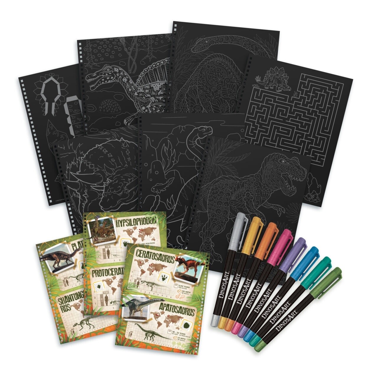 Livre de coloriage à pages noires DinosArt