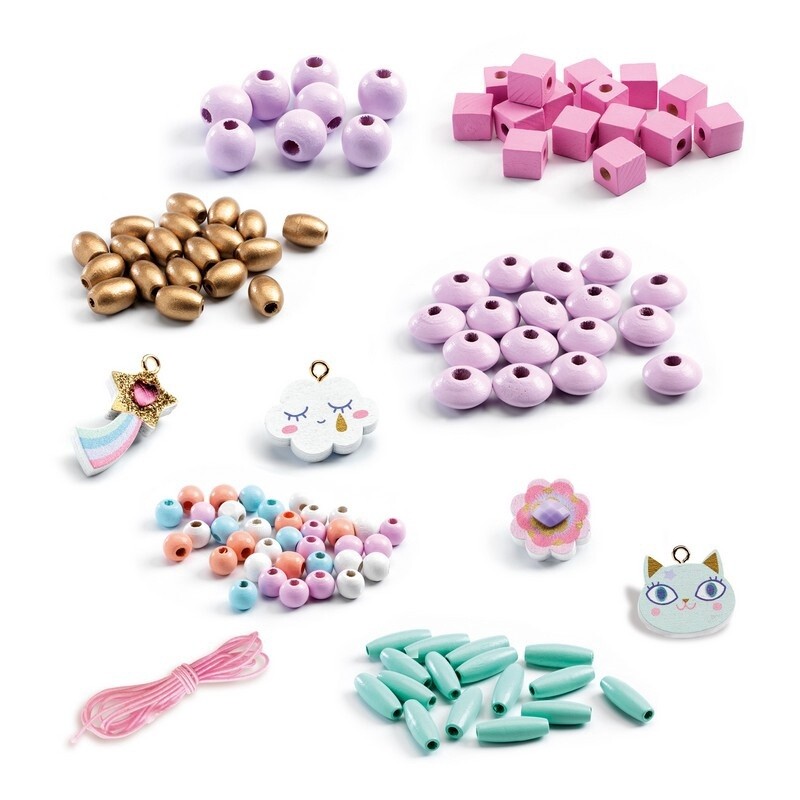 Perles En Bois / Arc-En-Ciel