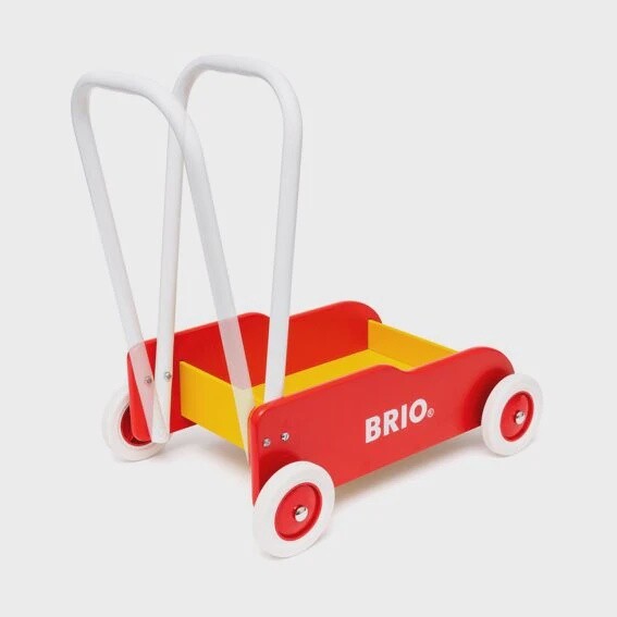 Chariot de marche rouge et jaune