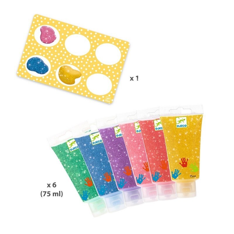 Tubes de peintures à doigts (6) / Paillettes