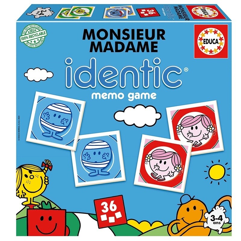 Identic Jeu Mémoire Monsieur Madame