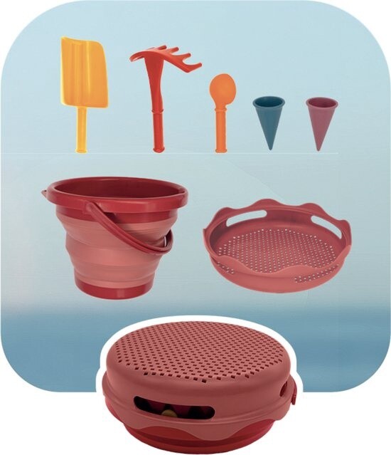 Ensemble de jouets de sable 7-En-1 / Rouge