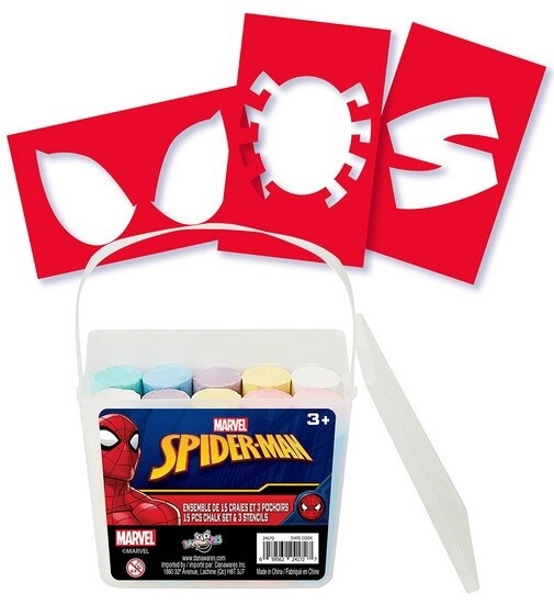 Craies de trottoir / Spider-Man avec pochoirs