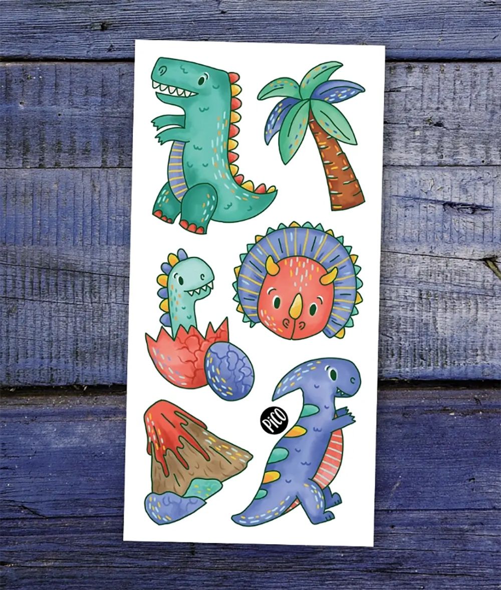 Tatouage Temporaire - Le tyrannosaure et ses amis