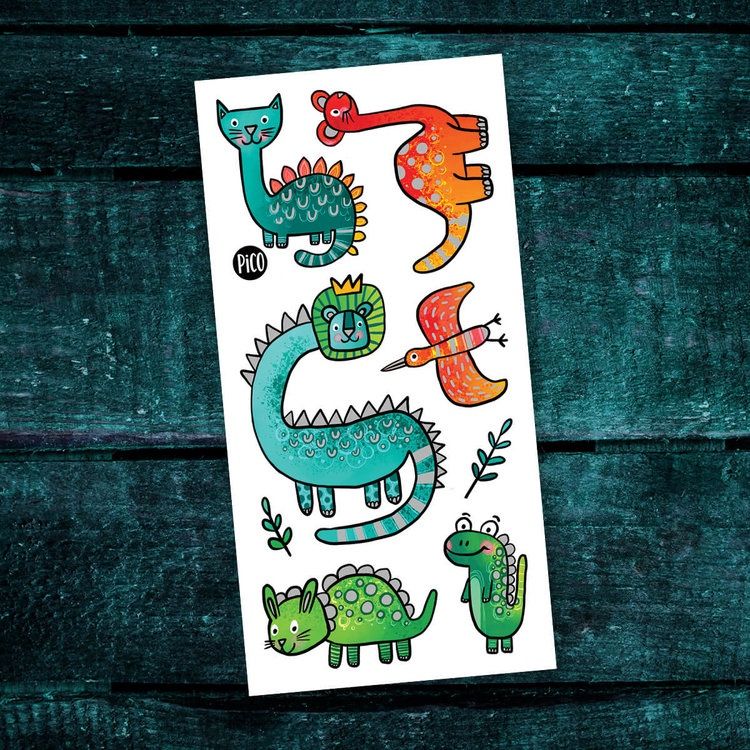 Tatouage Temporaire - Les DinoZanimaux (Métallique)