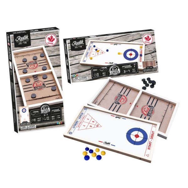 Plateau 3-EN-1 : Slingpuck / Curling / Shuffleboard (3-En-1)