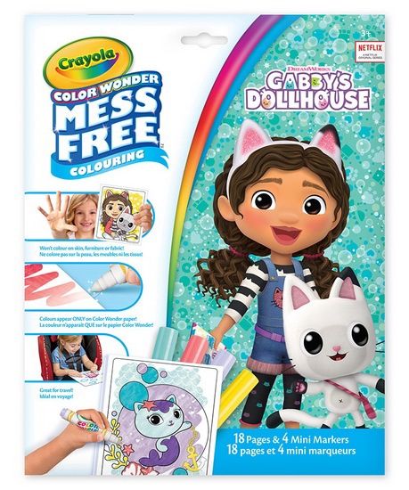 Gabby&#39;s Dollhouse 18pg CW Kit w/ 4 Markers