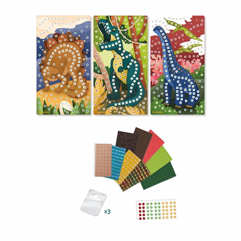 Stick&#39;N Fun / 3 Mini Mosaïques - Dinosaures