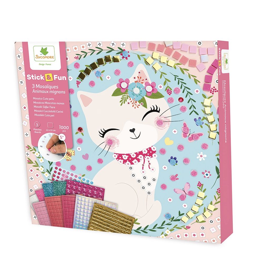 Stick&#39;N Fun / Petit modèle 3 Mosaïques - Animaux mignons