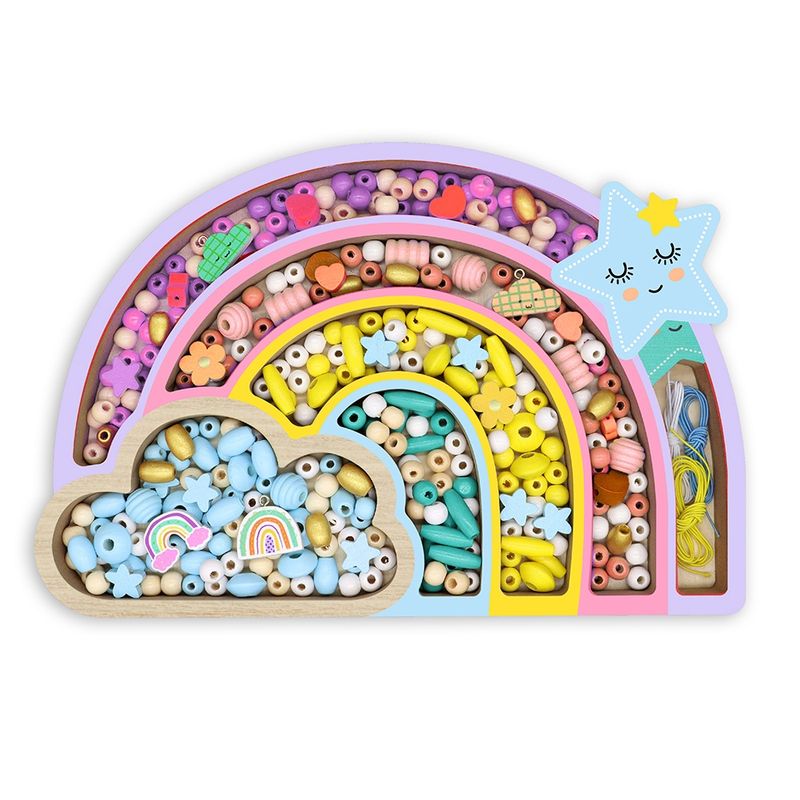 Coffret Perles de Bois - Arc-En-Ciel (400 pcs)