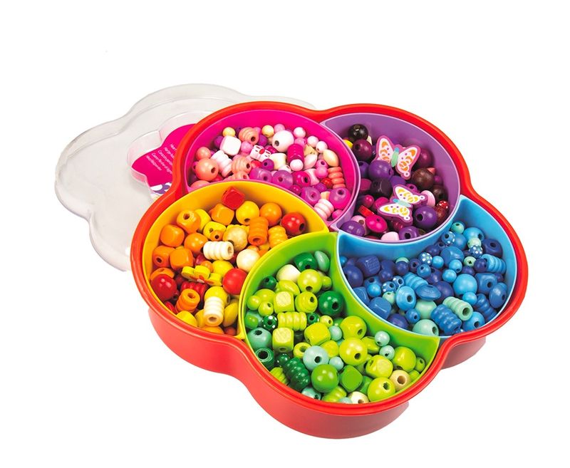 Perles de bois - Farandole de fleurs