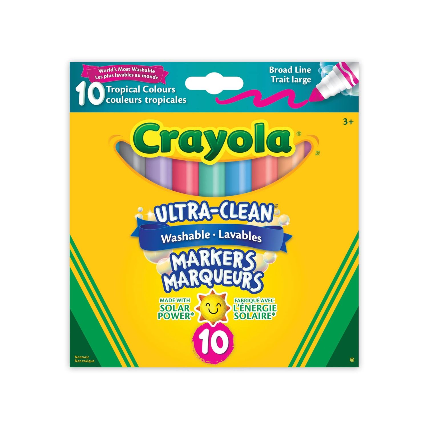 10 crayons feutres / Couleur  tropical