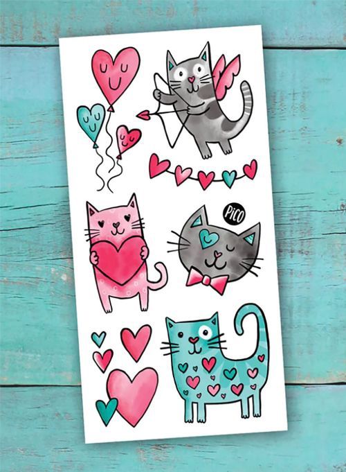 Tatouage Temporaire - Les Chatmoureux / The cats lovers