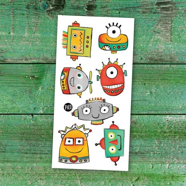 Tatouage Temporaire - Les robots rigolos / Funny robots