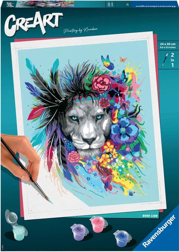 CREART - Peinture à numéros / Lion bohème (24x30 cm)
