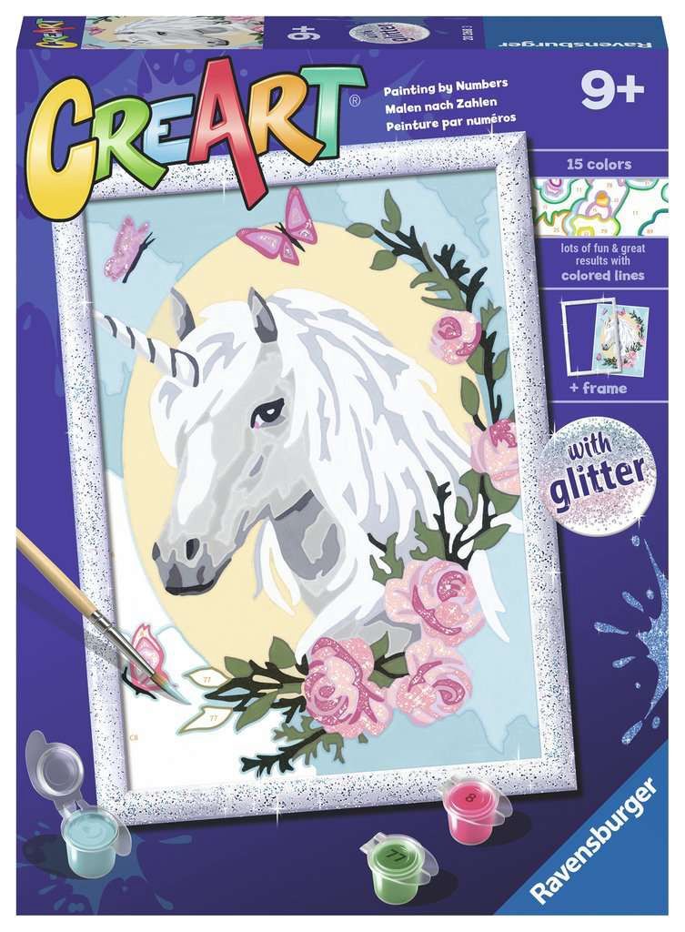 CREART - Peinture à numéros / Portrait de licorne (18x24 cm)