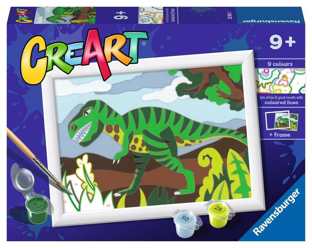 CREART - Peinture à numéros / Dinosaure errant (12x18 cm)