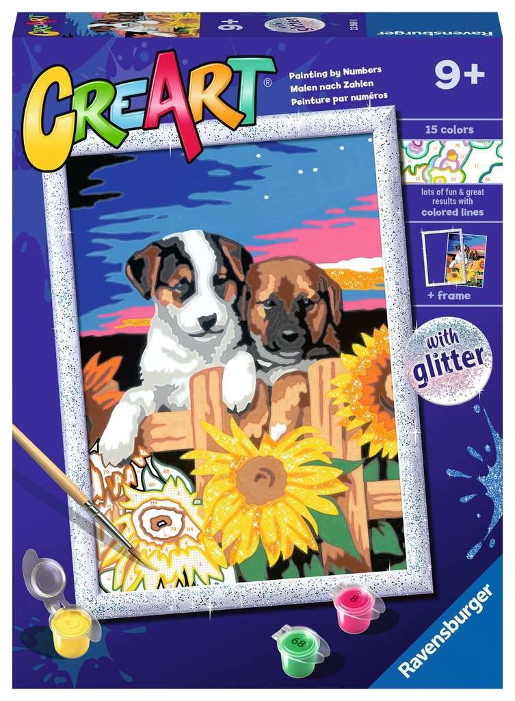 CREART - Peinture à numéros / Chiots (18x24 cm)