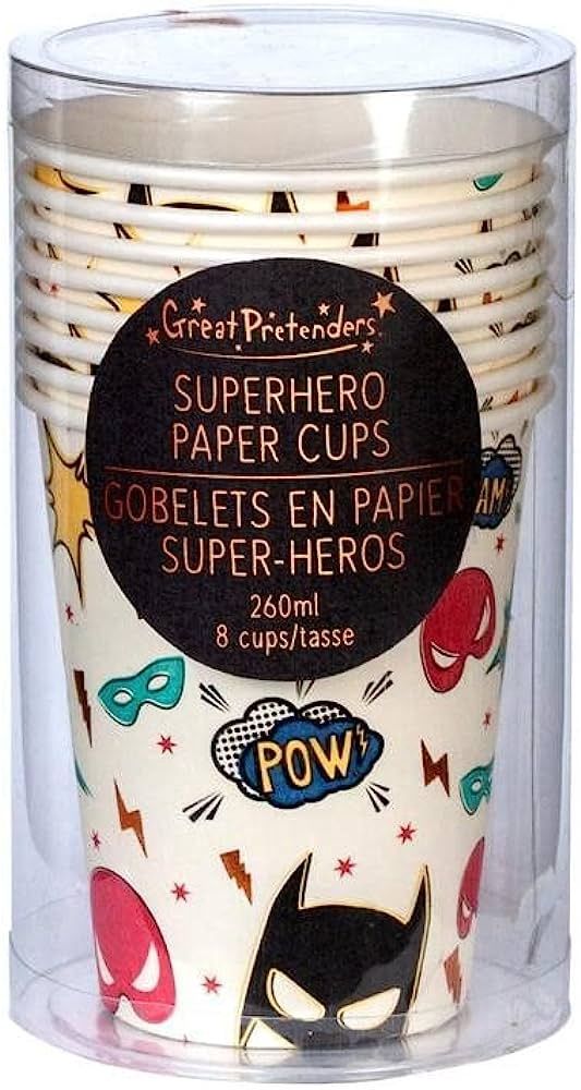 Ensemble 8 Verres Super Héros