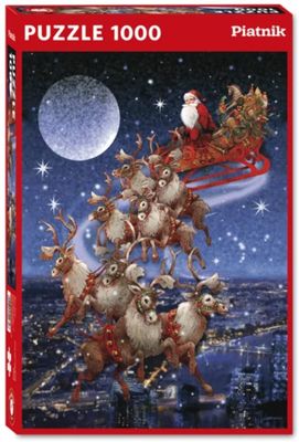 Casse-tête 1000 morceaux - Traîneau au dessus de la ville
