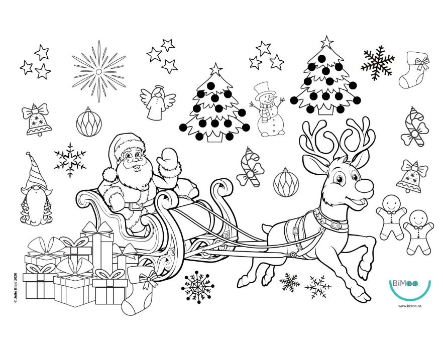 Napperons à colorier Noël