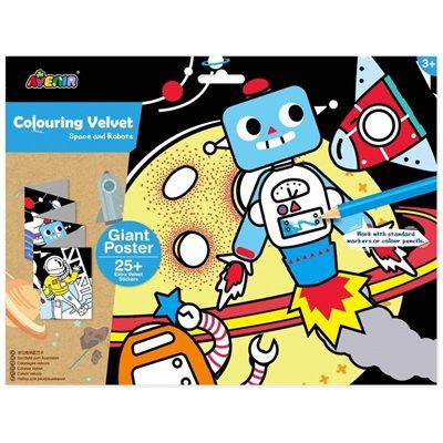 Coloriages velours / Robot et espace