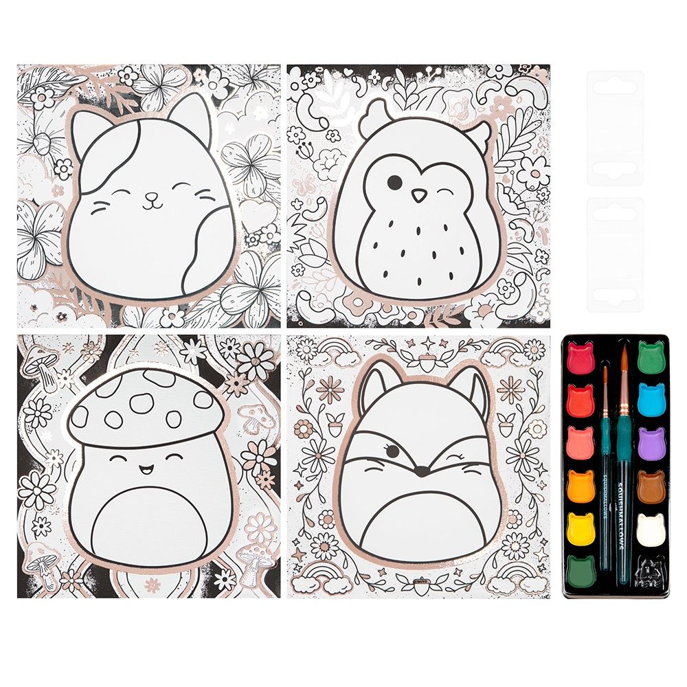 Squishmallows - Kit d&#39;artiste sur toile aquarelle