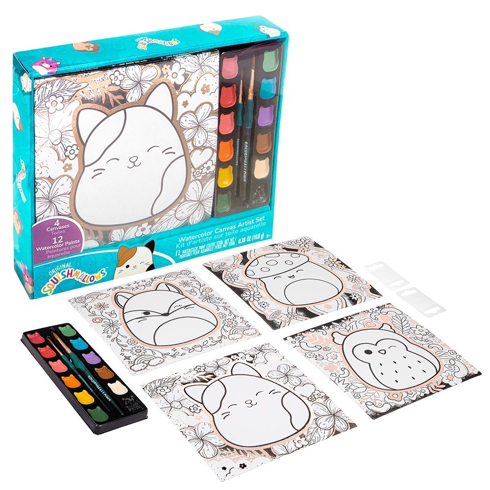 Squishmallows - Kit d&#39;artiste sur toile aquarelle