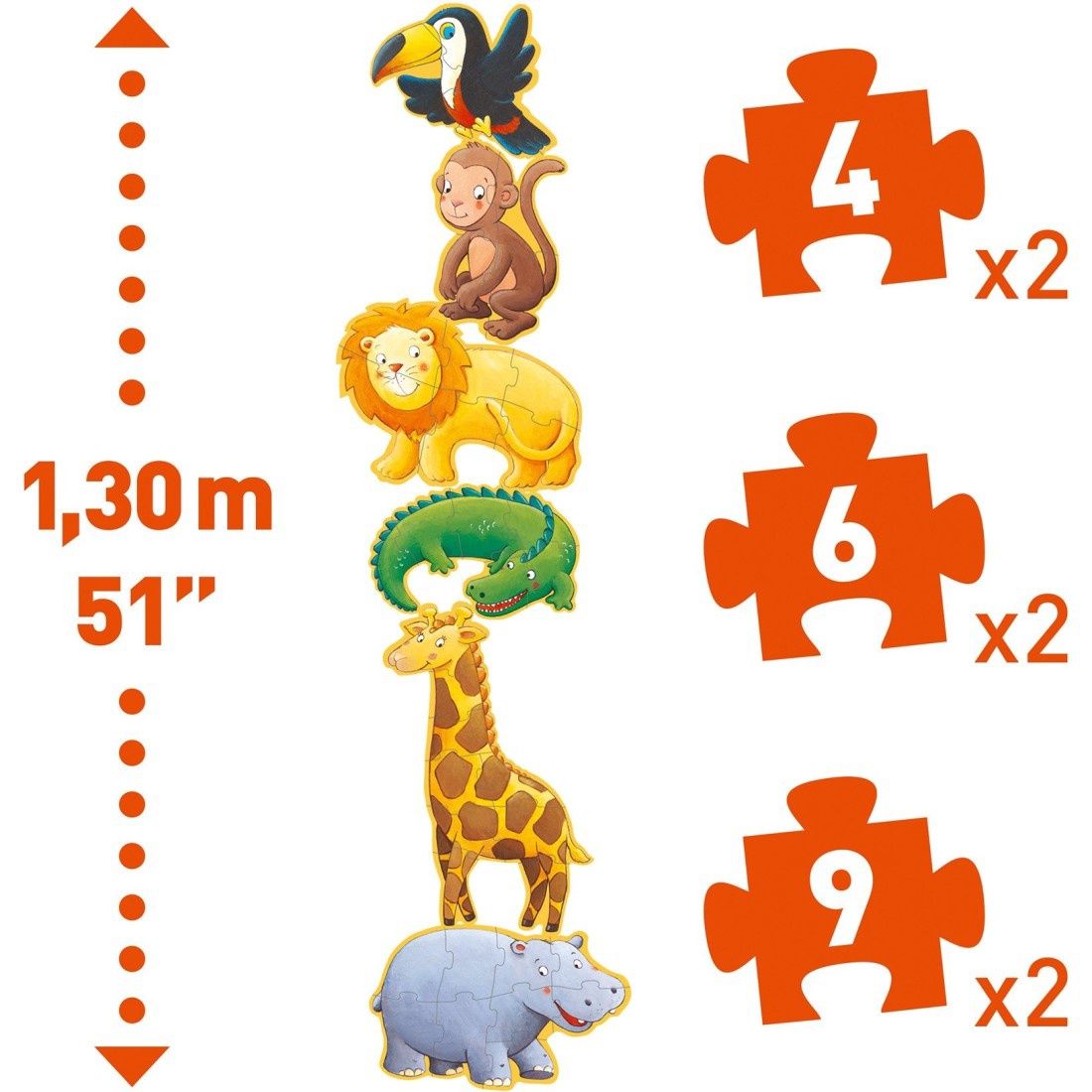 C.T. - Puzzle Géant / Ouistiti et ses amis (4, 6, 9 mcx)