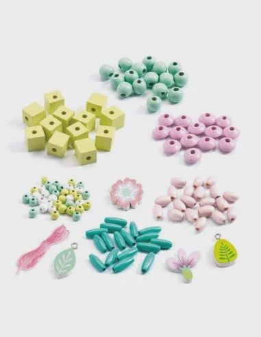 Perles en bois / Feuilles et Fleurs