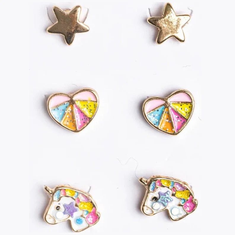 Boucles d'oreilles (3) / Étoiles, Coeur, Licorne