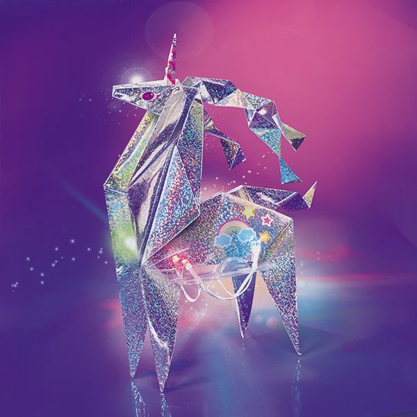 Holographic Light-Up Origami Unicorn / Origami licorne holographique