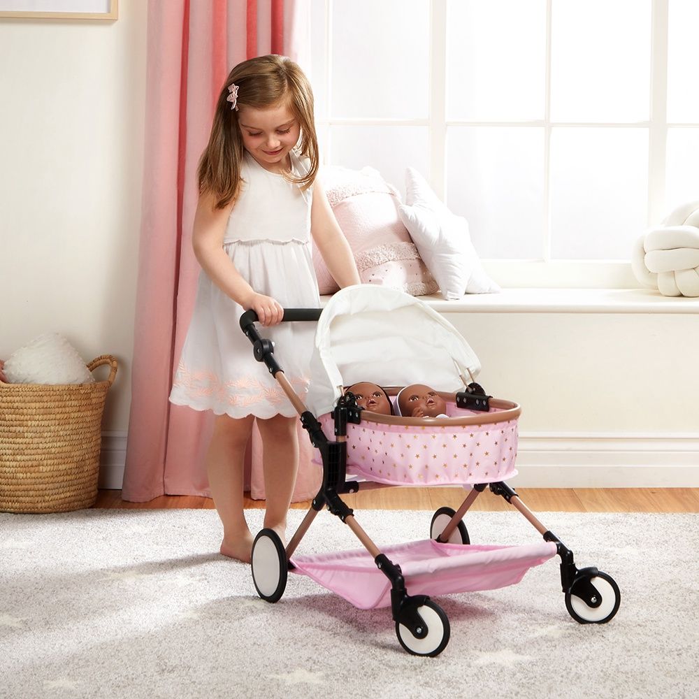 Poussette double pour poupées