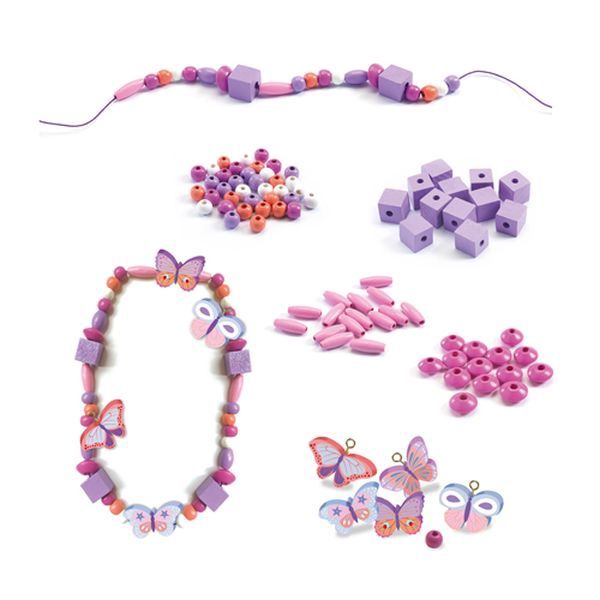 Perles En Bois / Papillons