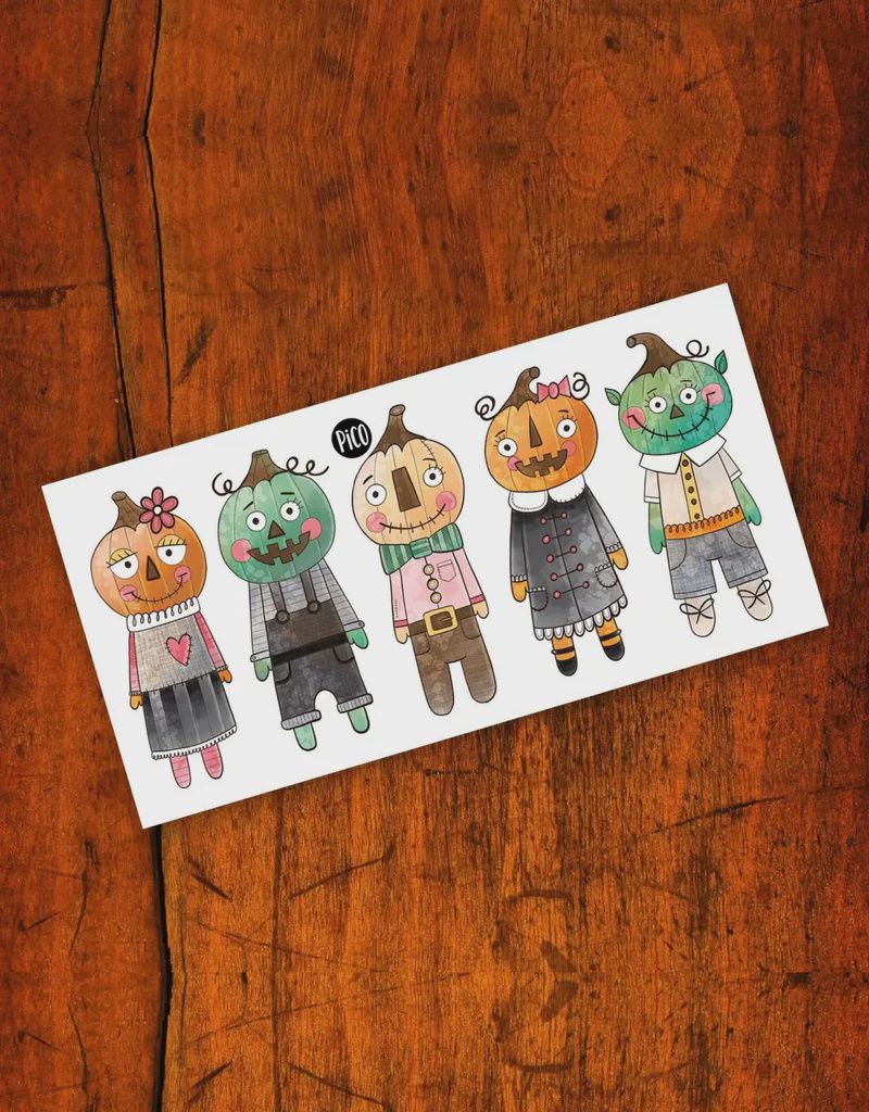 Tatouage temporaire - Épouvantails en citrouilles