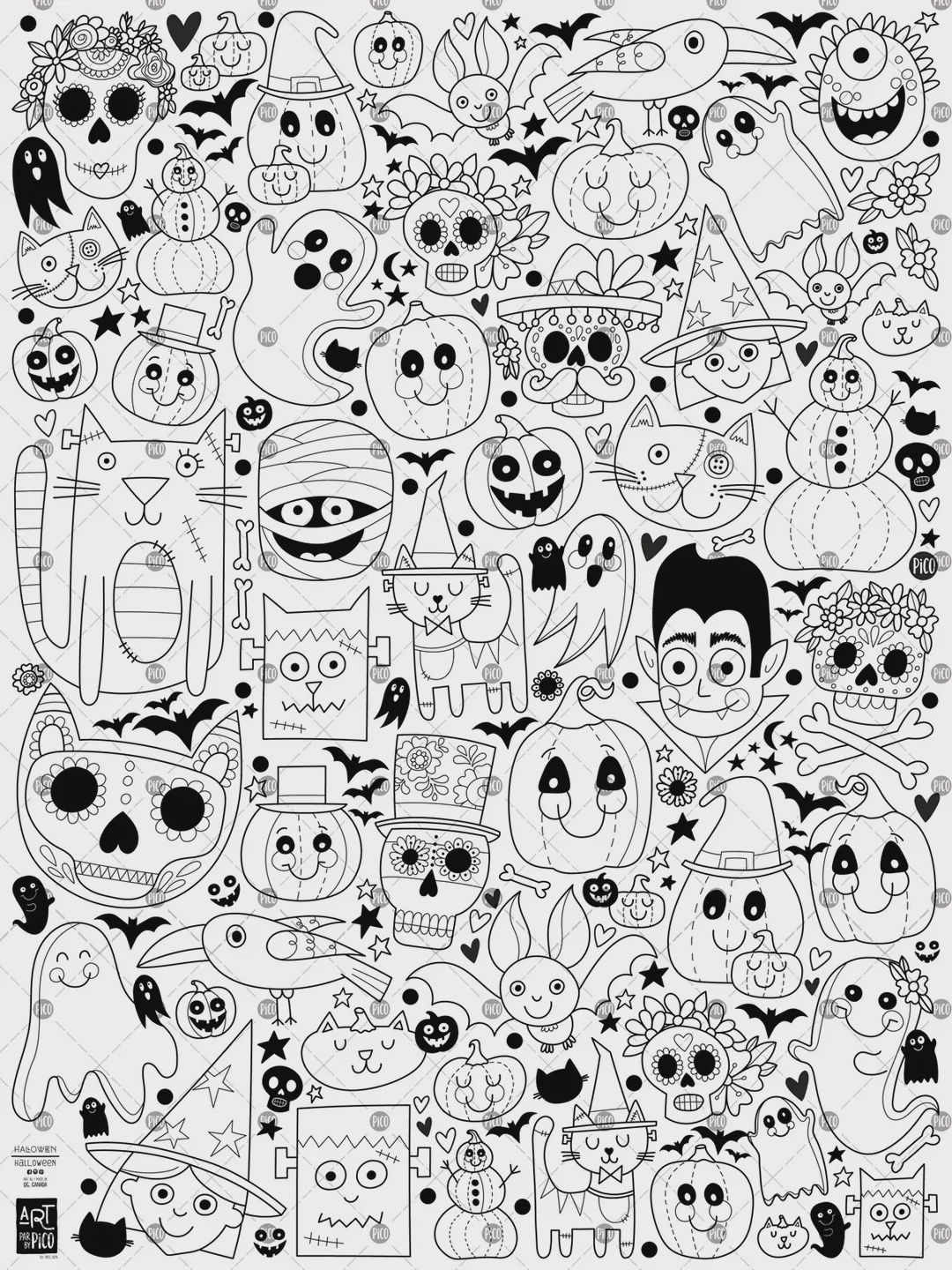 Coloriage géant - Halloween