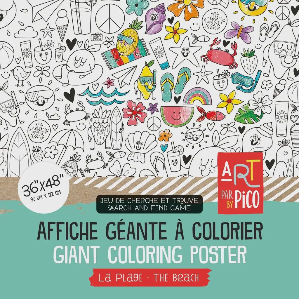 Coloriage géant - La plage