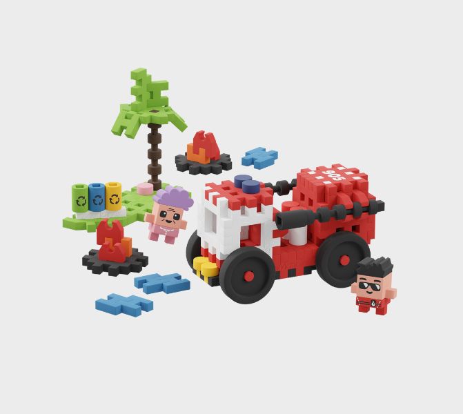 Mini Waffle - Camion de pompier (80 pièces)