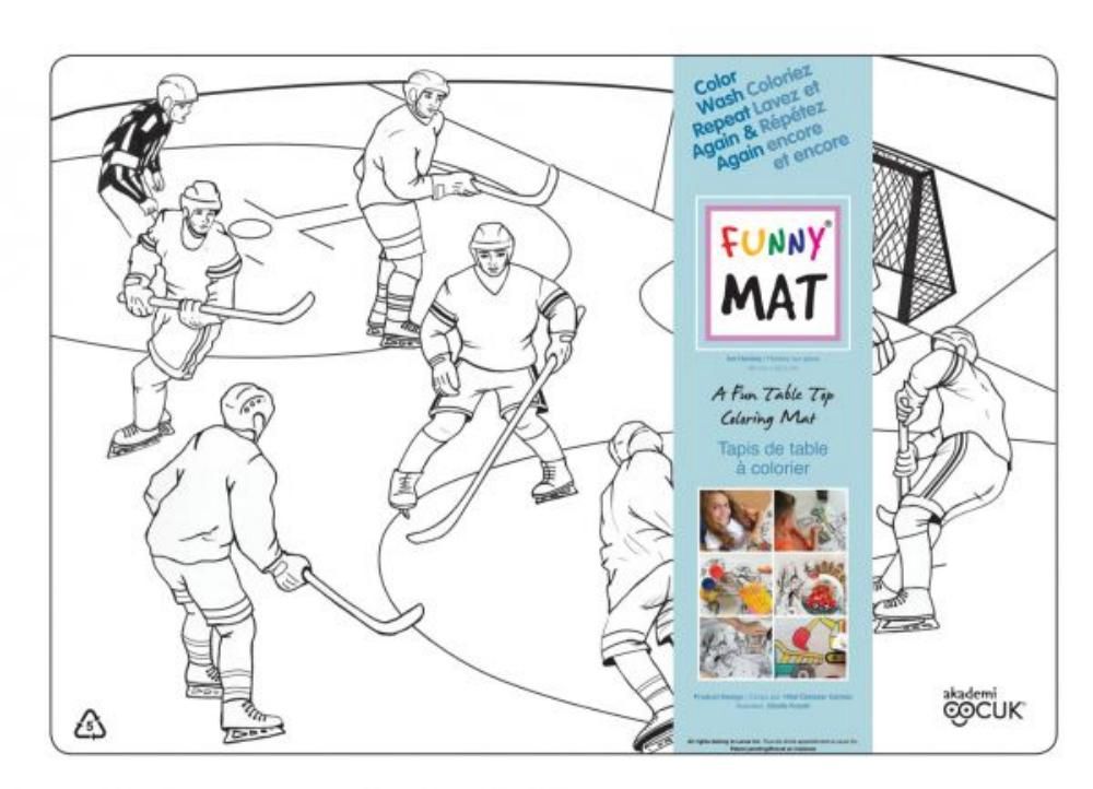 Napperon à Colorier - Hockey (Blanc)