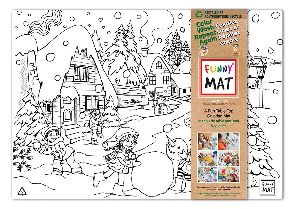 Napperon a colorier - Hiver (Clair)